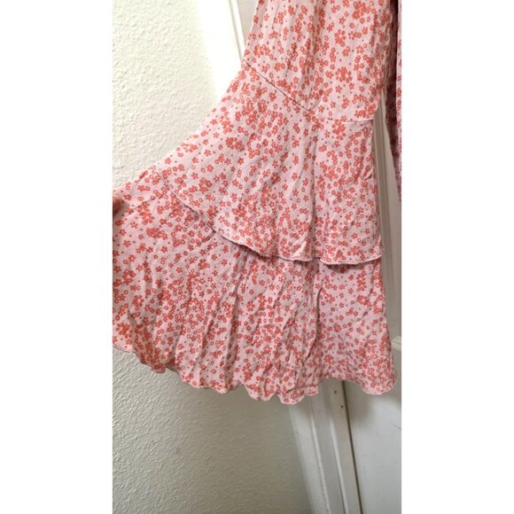 Intimately Free People Floral Print Button-Down Bodysuit Lace Detail & Ruffled S - Picture 4 of 8